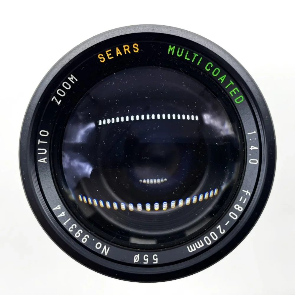 Vtg Sears Multi-Coated Auto Zoom F=80-200mm 1:4.0 Macro Black Camera Lens-Korea